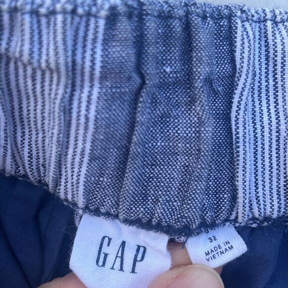 Gap Womens Linen Wide Leg Pants Size Small Striped Nautical culottes - Picture 14 of 14
